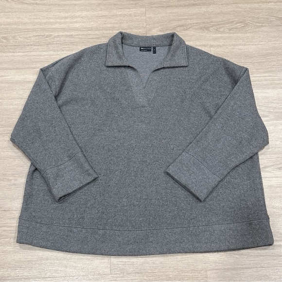 ASOS DESIGN knit cotton polo sweater in gray M - Picture 2 of 6